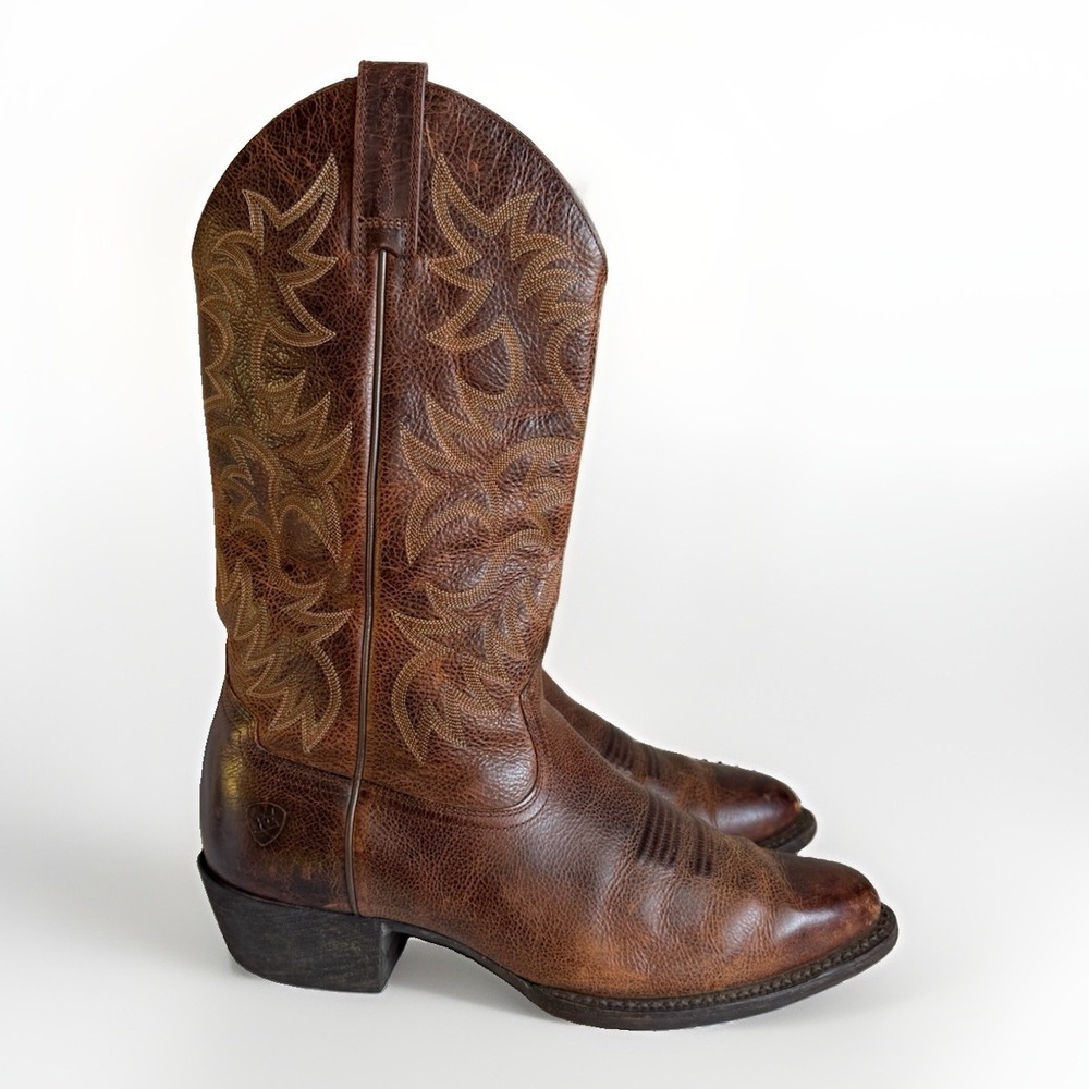 Ariat Men's Western Cowboy Boots Brown Leather Size 10 EE Extra Wide